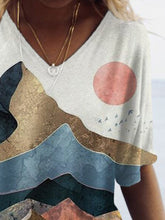 Load image into Gallery viewer, Ladies Fashion Art Print Short Sleeve Top