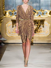 Load image into Gallery viewer, Fashion V-neck Long Sleeve Elegant Evening Dress