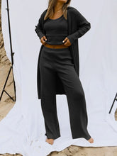 Load image into Gallery viewer, Ribbed Loungewear Co-Ord Three Piece Set