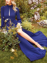 Load image into Gallery viewer, Fashion Solid Color Long Sleeve Hollow Elegant Dress