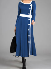 Load image into Gallery viewer, Elegant Retro Long Sleeve Maxi Dress