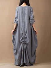 Load image into Gallery viewer, Casual Solid Color Back Drawstring Dress