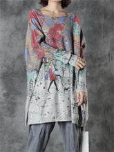 Load image into Gallery viewer, Graffiti Cartoon Loose Print Bat Sleeve Women'S Sweater