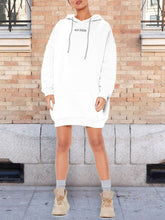 Load image into Gallery viewer, Pure Color Hooded Printed Casual Sweater Dress