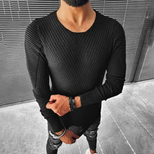 Load image into Gallery viewer, Men'S Casual Solid Color Round Neck Slim Knit Sweater