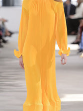 Load image into Gallery viewer, Solid Color High Neck Long Sleeve Fashion Dress