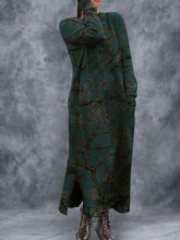 Load image into Gallery viewer, Long Sleeve Printed Hem Split Casual Dress