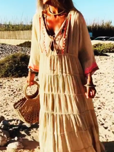 Load image into Gallery viewer, Bohemian Style V-Neck Holiday Dress For Women