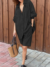 Load image into Gallery viewer, Fashion Casual Lapel Long Sleeve Solid Color Two-piece Suit