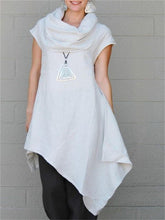 Load image into Gallery viewer, Cotton And Linen Scarf Collar Sleeveless Irregular Hem Women'S Suit