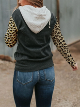 Load image into Gallery viewer, Women's Leopard Love Hurts Printed Splicing Hoodie