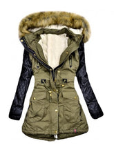 Load image into Gallery viewer, Women's Warm Woolen Coat with Fur Hood for Winter