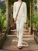 Load image into Gallery viewer, Women's Round Neck Knitted Casual Solid Color Two-piece Suit