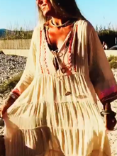 Load image into Gallery viewer, Bohemian Style V-Neck Holiday Dress For Women