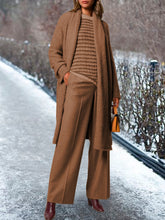 Load image into Gallery viewer, Women's Round Neck Plaid Bottoming Autumn and Winter Three-piece Suit