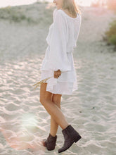 Load image into Gallery viewer, Long Sleeve V-neck Casual Dress