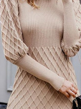 Load image into Gallery viewer, Fashion Solid Color Turtleneck Knitted Sweater Dress