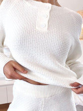 Load image into Gallery viewer, Round Neck Casual Buttons Knitted Suit
