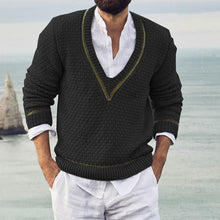 Load image into Gallery viewer, Men's V-neck Knitted Fashion Sweater