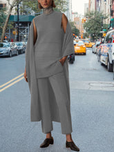 Load image into Gallery viewer, Women's High Neck Fashion Casual Knitted Three-piece Suit