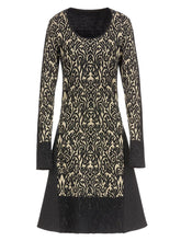 Load image into Gallery viewer, Lace Print Flowers Elegant Midi Dress