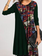 Load image into Gallery viewer, Casual Color Block Tunic Round Neckline Dress