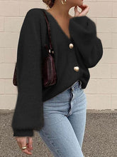 Load image into Gallery viewer, Fashion Casual Solid Color Long-sleeved Button Top