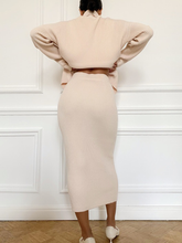 Load image into Gallery viewer, Turtleneck Sweater Dress Elegant Two-Piece Suit