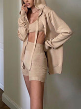 Load image into Gallery viewer, Fashion Casual Hooded Knitted Three-piece Suit