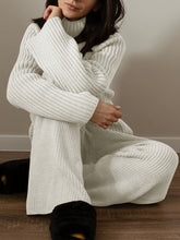Load image into Gallery viewer, Casual Loose Solid Color High Neck Knitted Two-piece Suit