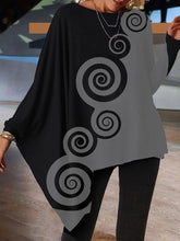 Load image into Gallery viewer, Circle Print Irregular Long-sleeved Top for Women