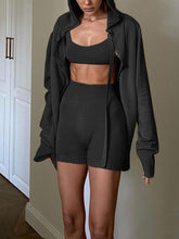 Load image into Gallery viewer, Fashion Casual Hooded Knitted Three-piece Suit