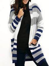 Load image into Gallery viewer, Casual Color Matching Striped Women'S Sweater Coat