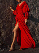 Load image into Gallery viewer, Fashion Solid Color Lace-up Evening Maxi Dress