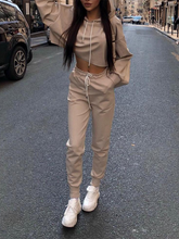 Load image into Gallery viewer, Fashion Casual Drawstring Hoodie Loose Two-piece Suit