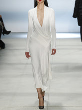 Load image into Gallery viewer, Sexy Solid Color V-neck Maxi Dress