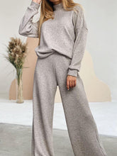 Load image into Gallery viewer, Fashion Turtleneck Sweater Loose Pants Suit