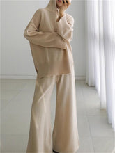 Load image into Gallery viewer, Simple Solid Color Hooded Women'S Knitted Two-Piece Suit