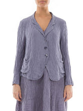 Load image into Gallery viewer, Short Crinkled Violet Tulip Button Jacket