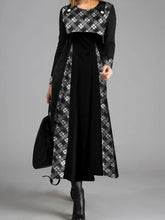 Load image into Gallery viewer, Fashion Plaid Long Sleeve Round Neck Dress