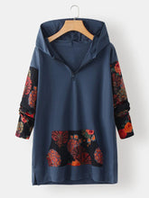 Load image into Gallery viewer, Women's Retro Zipper Collar Long Sleeve Pullover Top