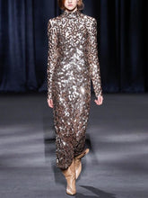 Load image into Gallery viewer, Fashion Sequined Long Sleeve Evening Dress