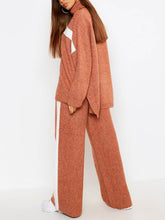 Load image into Gallery viewer, Fashion Casual High Neck Knitted Two-piece Suit