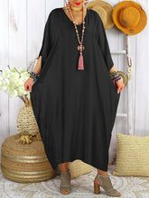 Load image into Gallery viewer, Crew Neck Loose Mid-Length Casual Dress