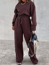 Load image into Gallery viewer, Fashion Casual Solid Color Long Sleeve Round Neck Two-piece Suit