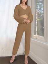 Load image into Gallery viewer, Simple Casual Solid Color V-Neck Women'S Knitted Suit