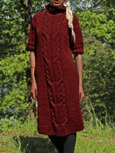 Load image into Gallery viewer, Turtleneck Twist Retro Women'S Sweater Dress