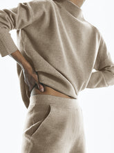 Load image into Gallery viewer, Pure Color High Collar Fashion Casual Two-piece Suit