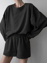 Load image into Gallery viewer, Fashion Round Neck Casual Loose Solid Color Long Sleeve Two-piece Suit