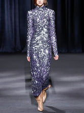 Load image into Gallery viewer, Fashion Sequined Long Sleeve Evening Dress